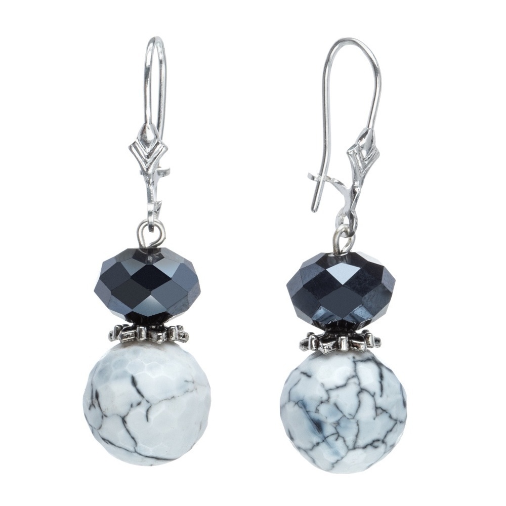 Handmade in Montreal Cracked Agate Drop Earrings – Unique Gemstone Design